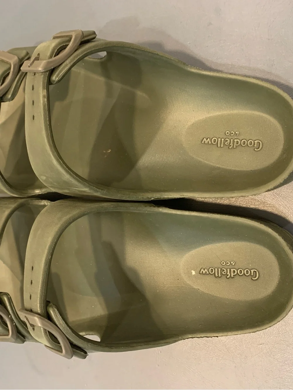 Goodfellow & Co Men's Olive Green Double-Buckle Slide Sandals